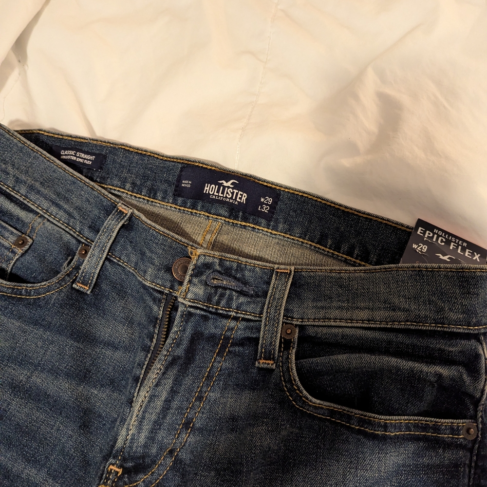 Hollister Blue Straight Jeans Classic Style - Picture 5 of 6